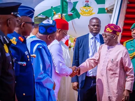 Tinubu returns from Kenya after AU meeting