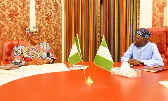 Tinubu Meets With Okonjo-Iweala At Aso Villa