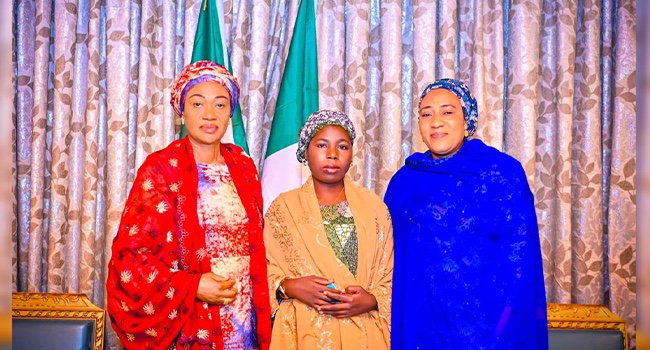 Remi Tinubu Receives Rescued Chibok Girl At Aso Villa