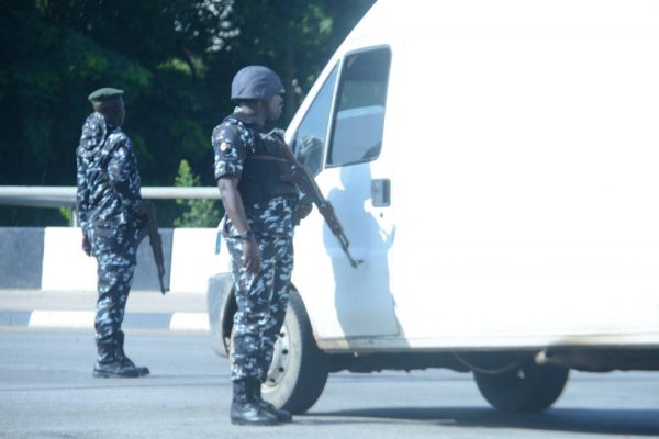 PICTORIAL: Security operatives control crowd