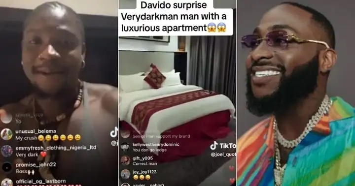 Davido surprises VeryDarkMan with a luxurious apartment in Lagos