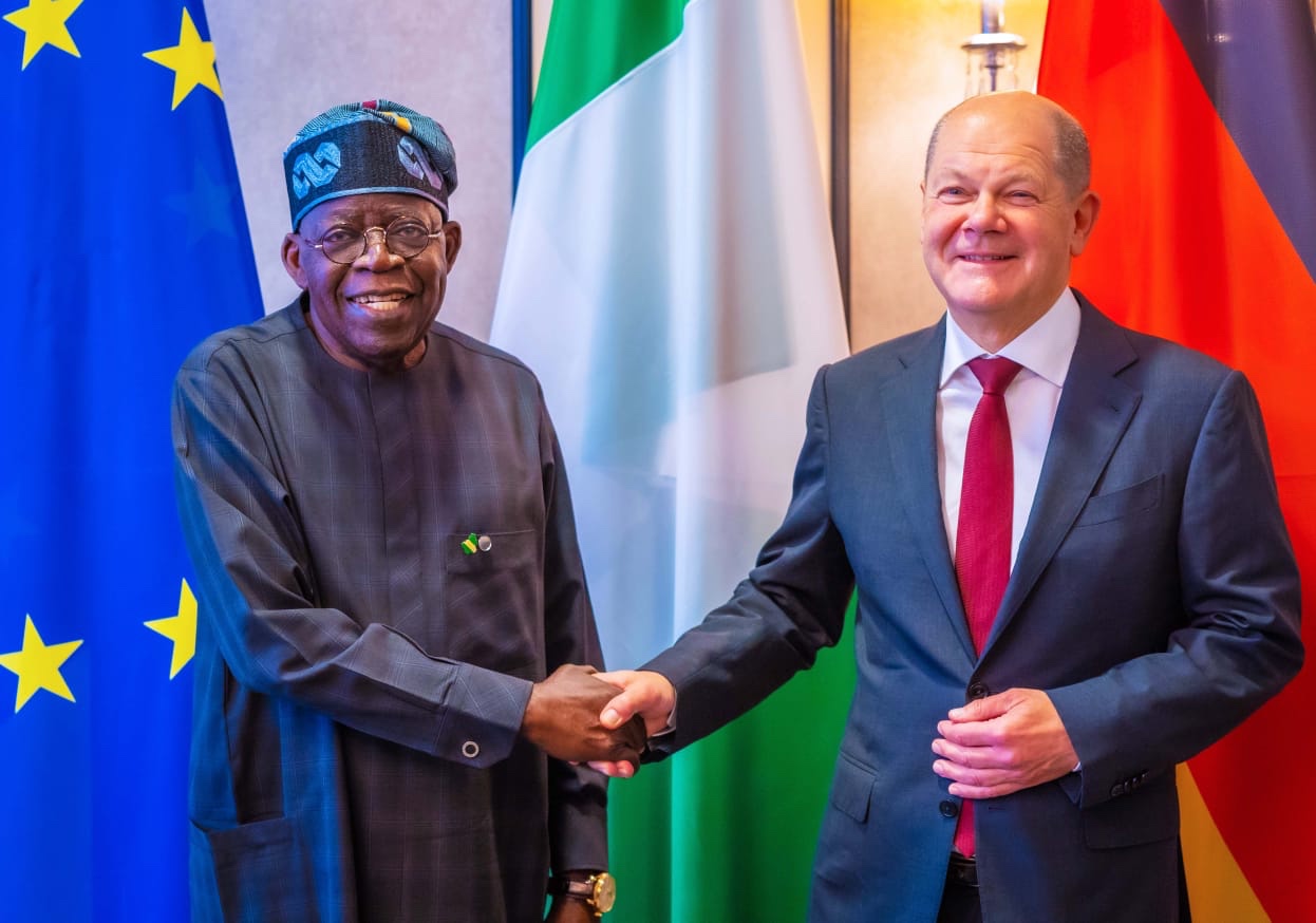 President Tinubu Meets  German  Chancelor Scholz; Advances  Negotiation On German  Investment In  Power And Rail Transportation Sectors