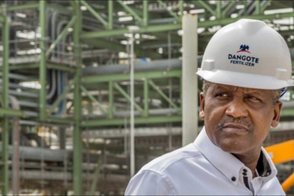 Dangote refinery to start production soon. Receives Crude Oil