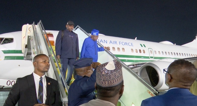 Tinubu Arrives Addis Ababa For 37th AU Summit