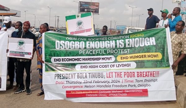 CSOs Protest Over Economic Hardship In Edo, Osun States