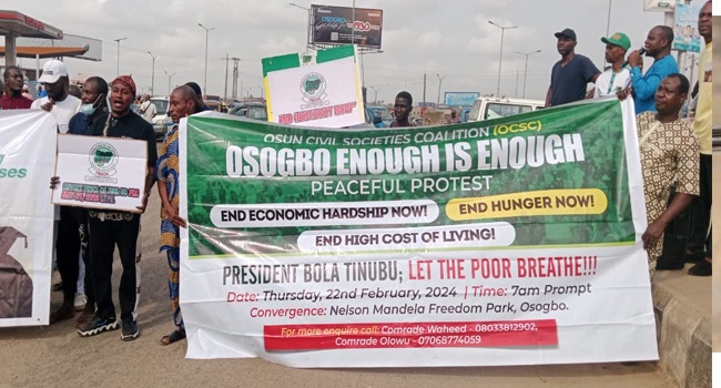 CSOs Protest Over Economic Hardship In Edo, Osun States