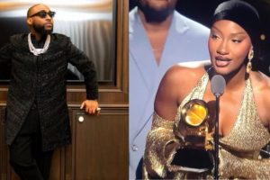 Davido reacts as Tems wins Grammy award