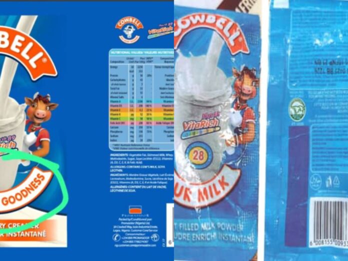 Nigerian government warns against fake Cowbell milk in circulation
