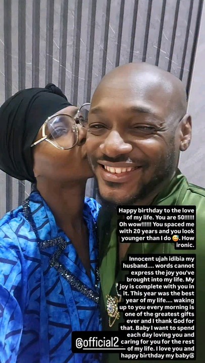 You’re 20 years older, but look younger – Natasha tells 2Baba at 50