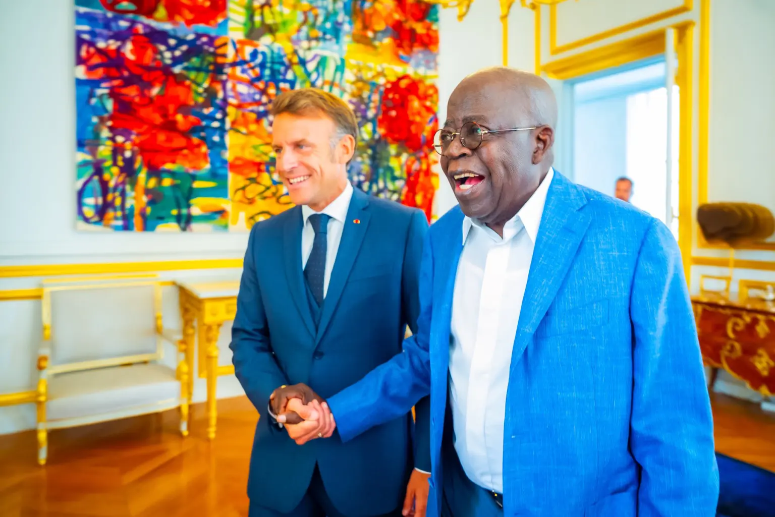 Tinubu, French President Macron in private meeting
