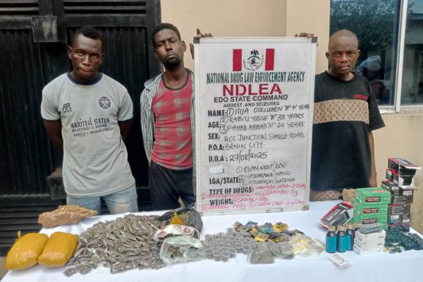 NDLEA seizes 41,410,53kg of drugs, arrests 26 traffickers in Edo