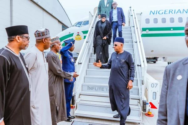 Shettima departs S/Africa to represent Tinubu at AU-EU summit in Angola
