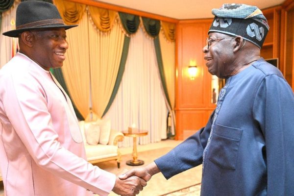 PHOTOS: Tinubu receives Jonathan at Aso Villa after Guinea-Bissau trip