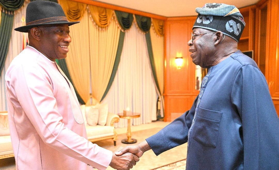 PHOTOS: Tinubu receives Jonathan at Aso Villa after Guinea-Bissau trip