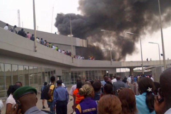 BREAKING: Fire guts Lagos airport old terminal