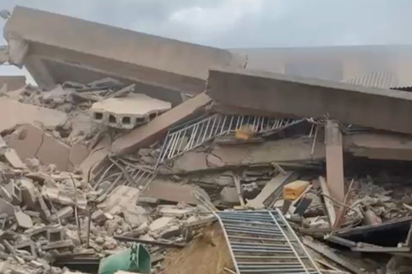 Teachers, students escape death as four-storey school building collapses in Lagos