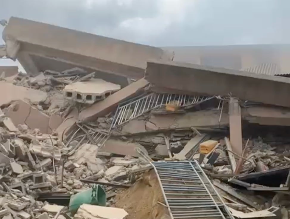 Teachers, students escape death as four-storey school building collapses in Lagos