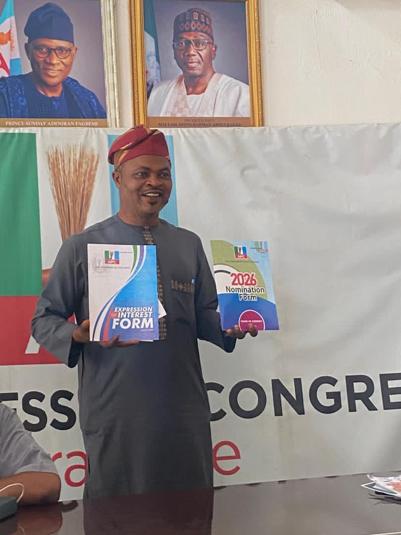 Jimoh Rasheed picks Assembly nomination forms, gains youth backing in Share/Oke-Ode