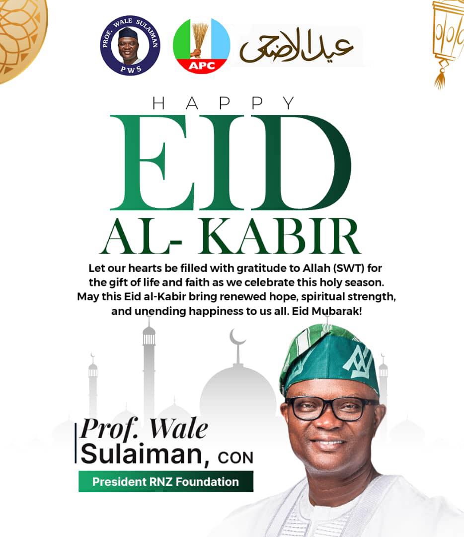 Eid-el-Adha: Wale Sulaiman urges Muslims to pray for Nigeria, support the less privileged