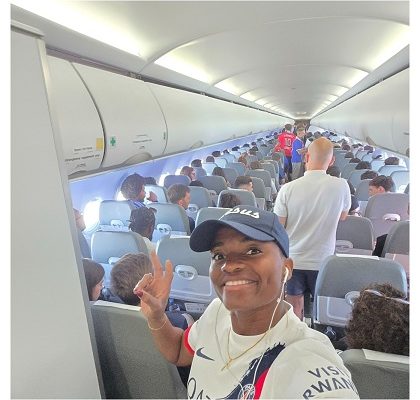 UCL final: Super Falcons captain land in Budapest to support PSG