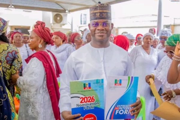 Yahaya Bello picks APC nomination form for Kogi Central senatorial race