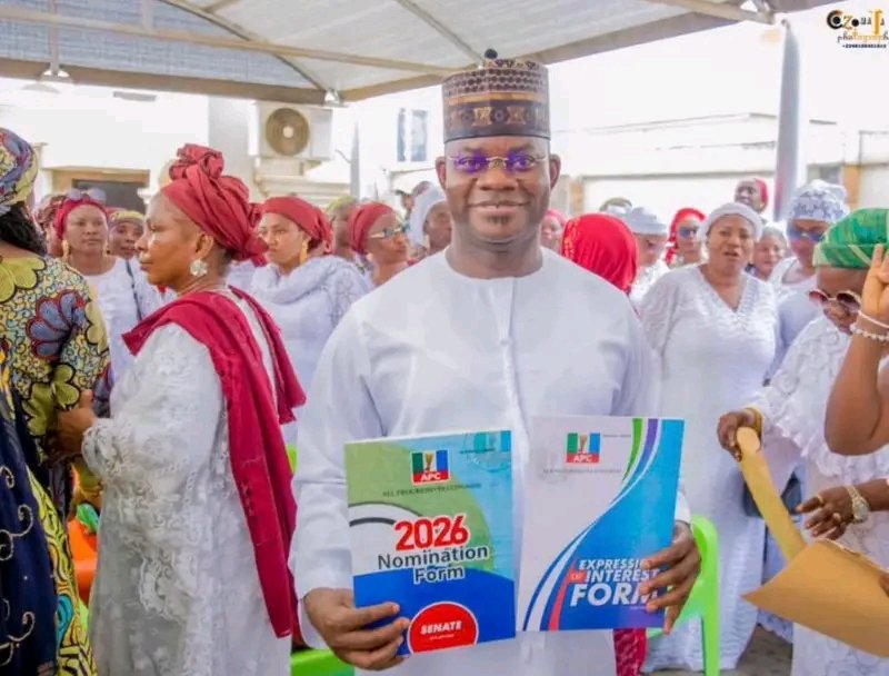 Yahaya Bello picks APC nomination form for Kogi Central senatorial race