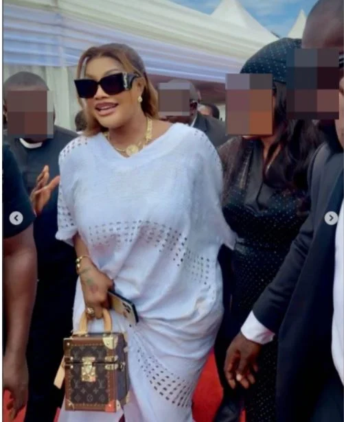 Actress Angela Okorie faces backlash after burning outfit worn to Alexx Ekubo’s burial