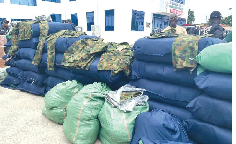 Lagos Police intercept 47 sacks of military uniforms