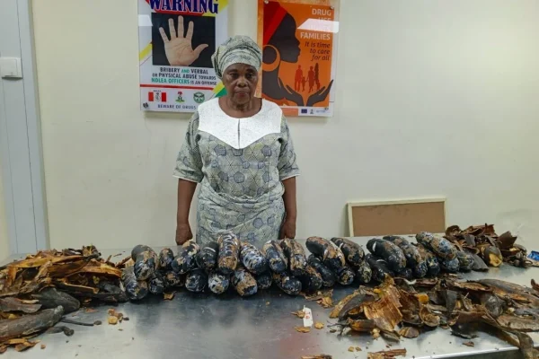 NDLEA arrests Nigerian-British grandma with 13kg cocaine hidden in plantain peels