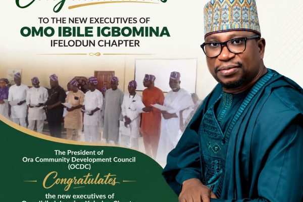 OCDC President, Engr. Olaniyan congratulates New Omo Ibile Igbomina leadership in Ifelodun LG