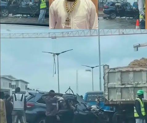 Sam Larry hospitalized, bouncer loses life as car rammed into trailer in Lagos