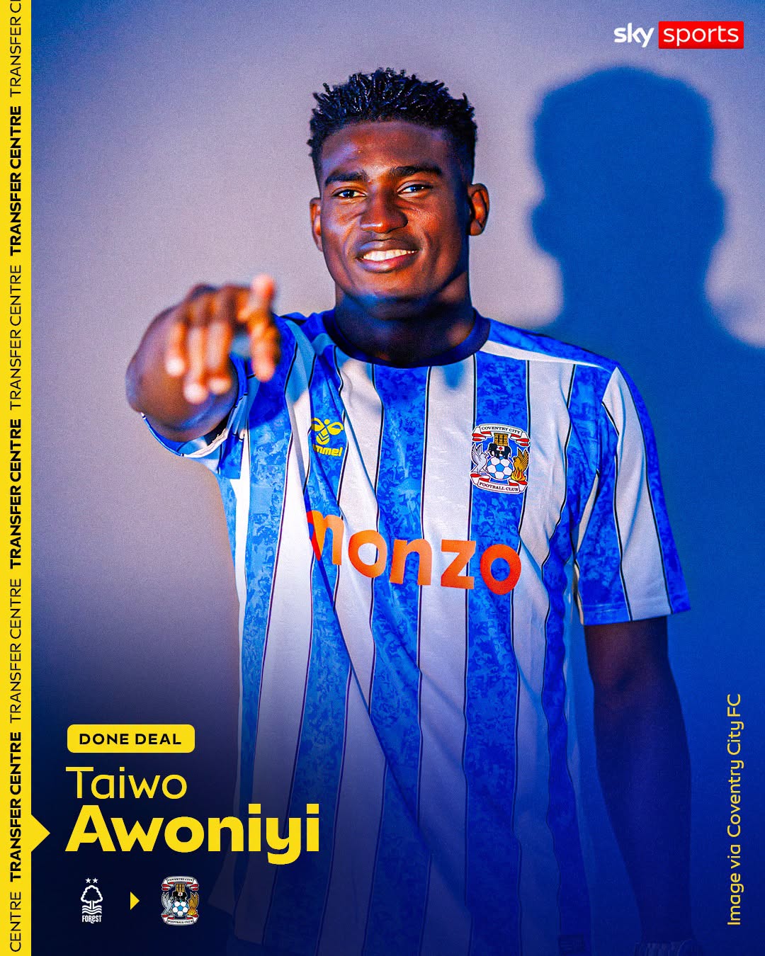 TRANSFER: Awoniyi completes move to Coventry City from Nottingham Forest