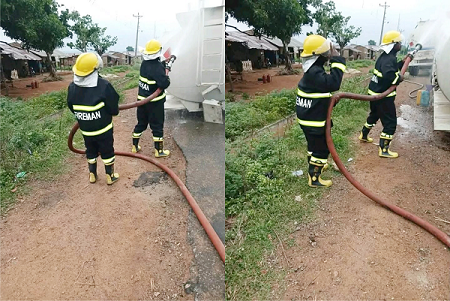 Kwara fire averts disaster as petrol tanker detaches at Oloru